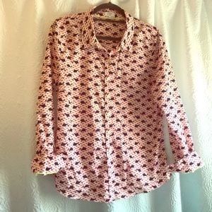 crown & ivy / Whale Detail /Cotton Shirt- size L